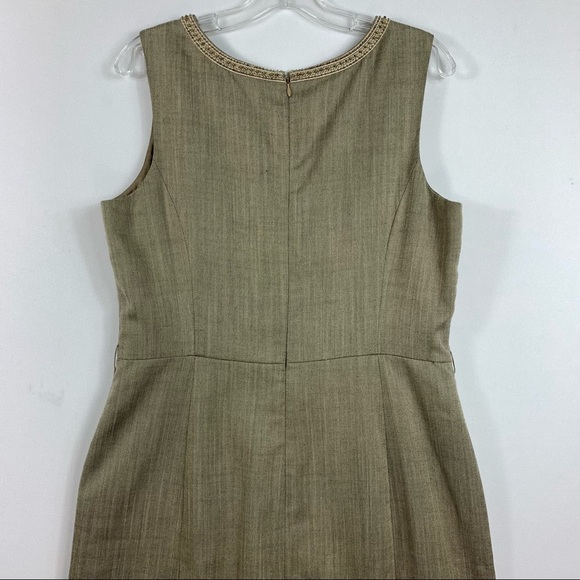 Antonio Melani Sleeveless Tan Workwear Modest Seth Dress Size 12 - Picture 5 of 8